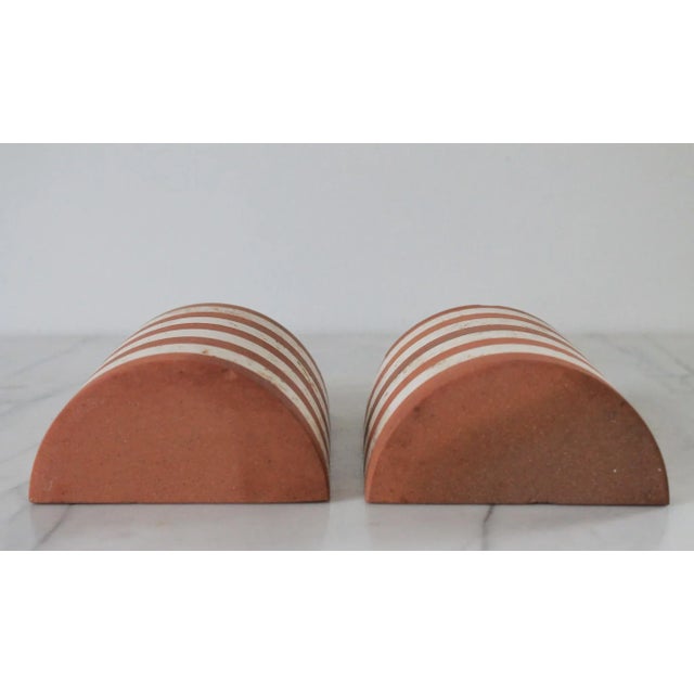Fratelli Mannelli Striped Italian Travertine Bookends For Sale - Image 12 of 13