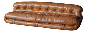 Soriana Three-Seater Sofa in Original Leather by Afra and Tobia Scarpa for Cassina, 1970s