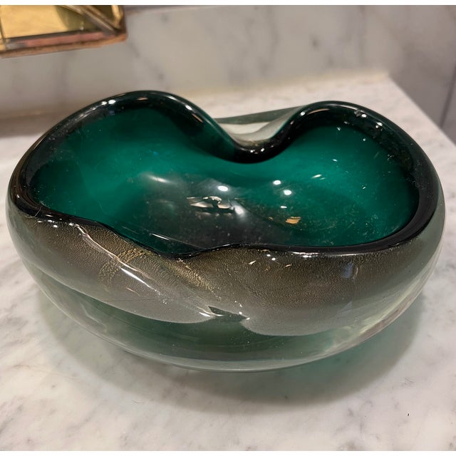 Green Ashtray or Catchall Art Glass in the Manner of Murano For Sale In Saint Louis - Image 6 of 7