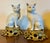 Pair antique 19th century Japanese blanc de Chine models of seated cats mounted on French ormolu bases. Mirroring each...