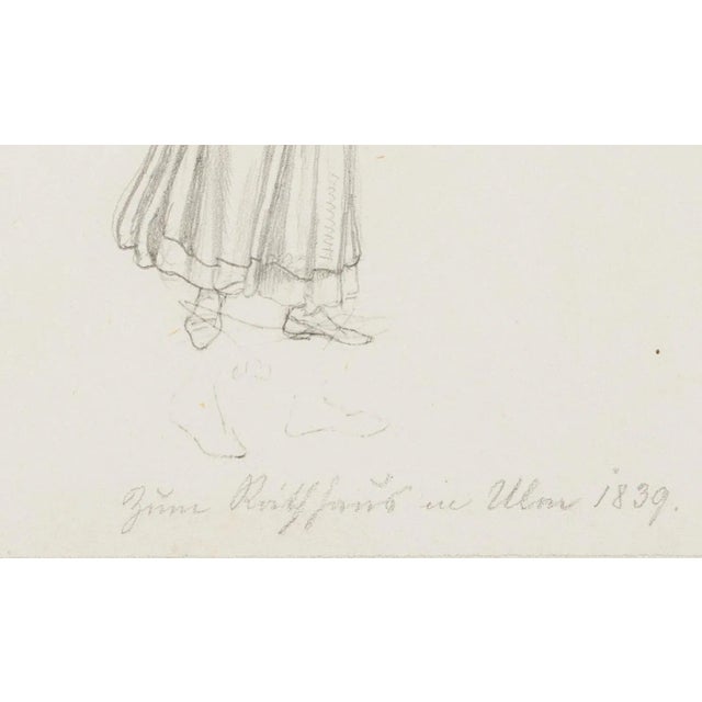 M. Neher, Figure Study on the Town Hall in Ulm, 1839, Pencil For Sale - Image 4 of 5