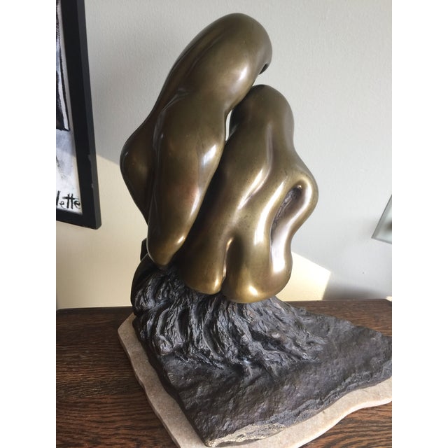 Studio Contemporary Abstract Bronze Sculpture Fluid Merging Forms Roots; People, Family Tree Initials j.b.c. For Sale - Image 4 of 12