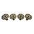 Two sets (total of four) vintage polished brass Chinese Shou character for longevity curtain tieback posts. Each post also...