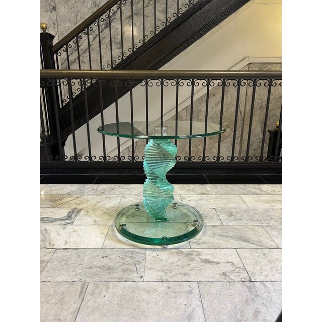 Transparent Vintage Helix Table For Sale - Image 8 of 11