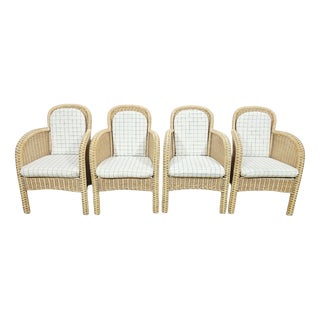 Wicker Armchairs from Domicil Möbel, Germany, 1990s, Set of 4 For Sale