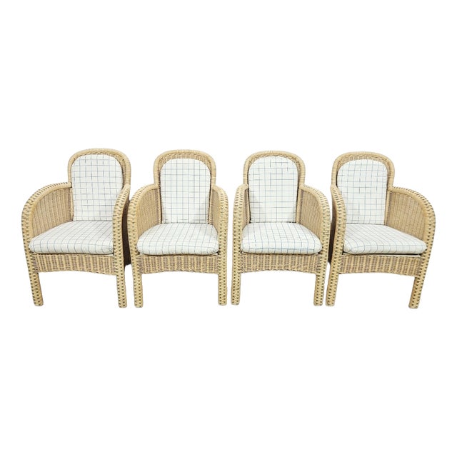 Wicker Armchairs from Domicil Möbel, Germany, 1990s, Set of 4 For Sale