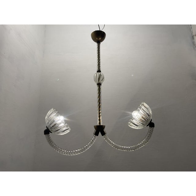 Art Deco Murano Glass Light Pendant by Ercole Barovier for Murano, 1940s For Sale - Image 12 of 18