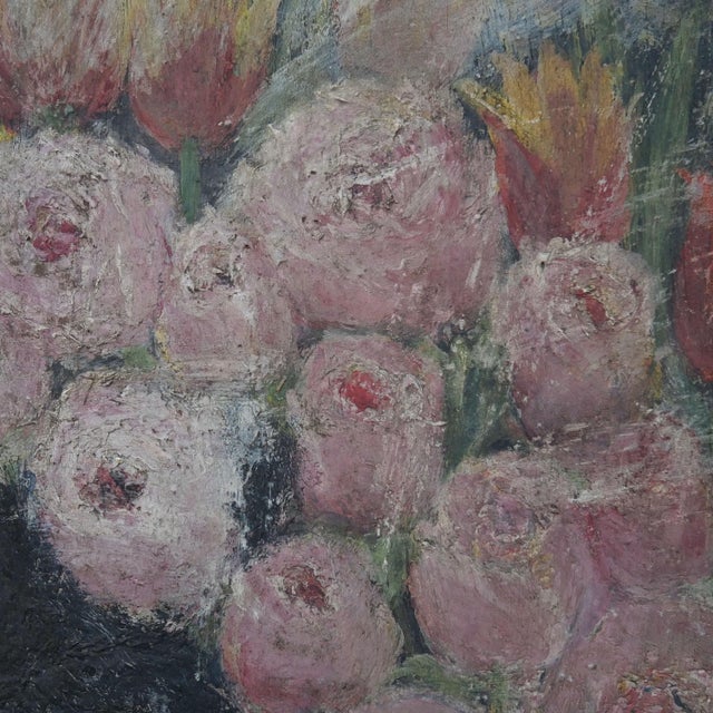 Alice Rey, Floral Still Lifes, Oils on Panels, 1950s, Set of 2 For Sale - Image 6 of 18