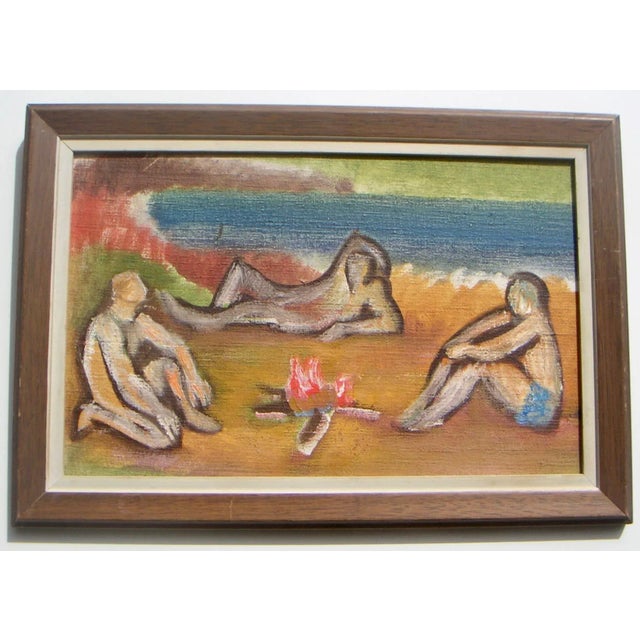Vintage Expressionist Oil Painting For Sale In Sacramento - Image 6 of 6