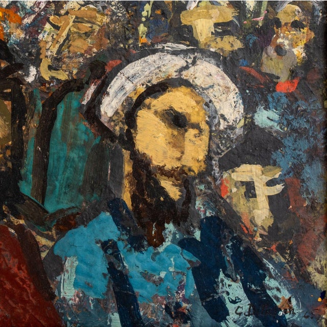 Gunnar Ditlefsen Expressionist Oil on Panel, 1965 For Sale - Image 4 of 9