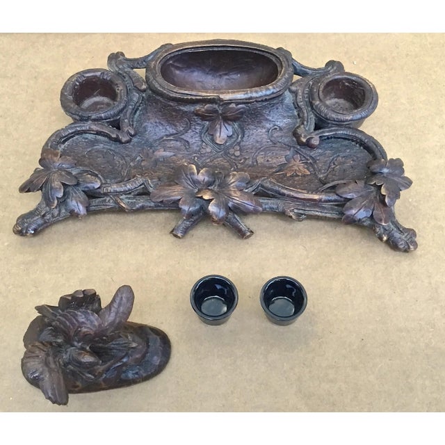 Antique Black Forest Wildbird Inkwell For Sale In Atlanta - Image 6 of 8