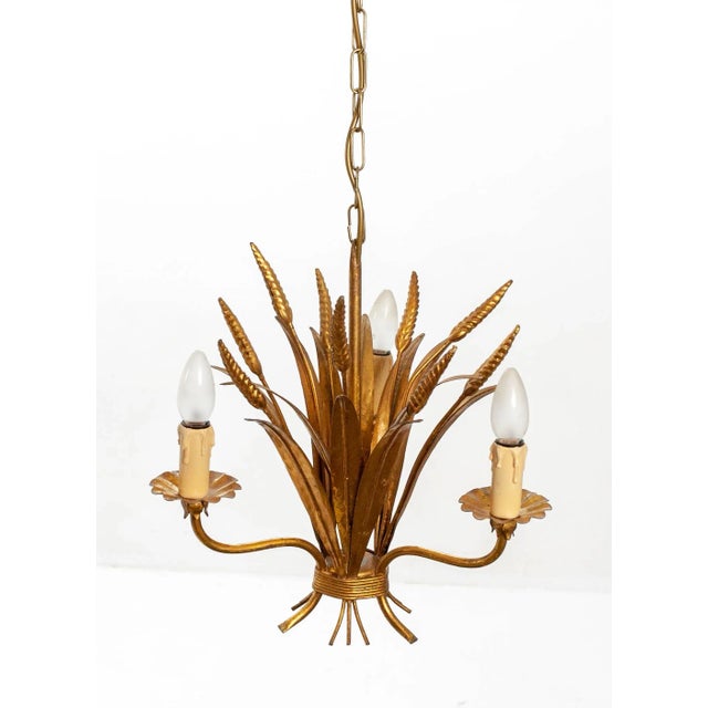 French Wheat Sheaf Pendant Lamp, 1970s For Sale - Image 6 of 6