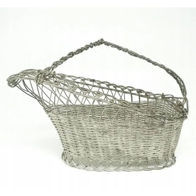 Art Nouveau German Champagne Bottle Basket, 1950s For Sale - Image 6 of 6