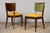 1930s Set of 6 French Art Deco Maple Dining Chairs in Yellow and Moss Green, 1930s For Sale - Image 5 of 18