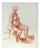 Jean Carton, Pregnant Nude, Sanguine Drawing, Mid 20th Century For Sale