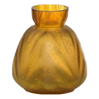 Art Nouveau Bohemian Glass Vase, Early 20th Century For Sale