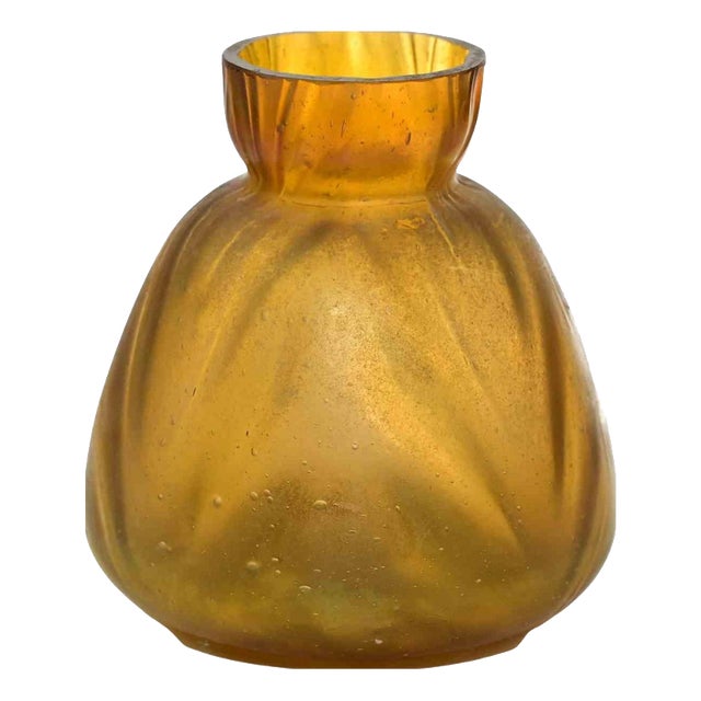 Art Nouveau Bohemian Glass Vase, Early 20th Century For Sale