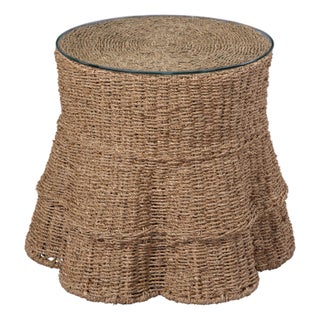 Jamie Young Falda Side Table in Natural Seagrass For Sale