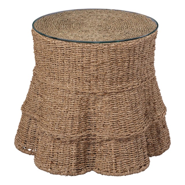 Jamie Young Falda Side Table in Natural Seagrass For Sale