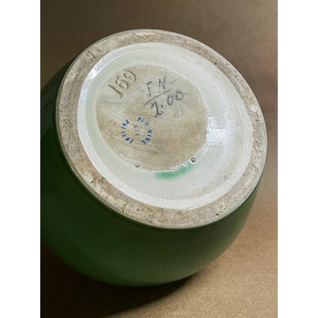 Red Wing Pottery 7" Tall Vase With Crackle Green Glaze Made in 1926 For Sale - Image 4 of 4