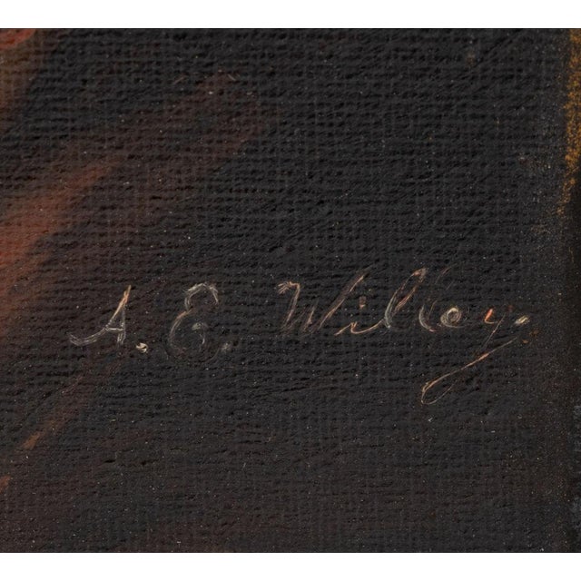 Signed Hudson River School Mountain Landscape Oil For Sale - Image 4 of 6