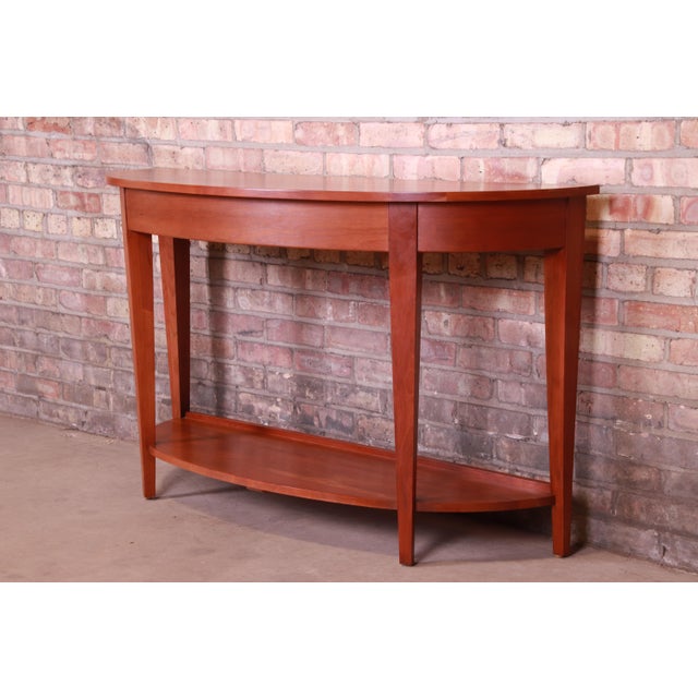 Ethan Allen Solid Cherry Demilune Console Table Chairish