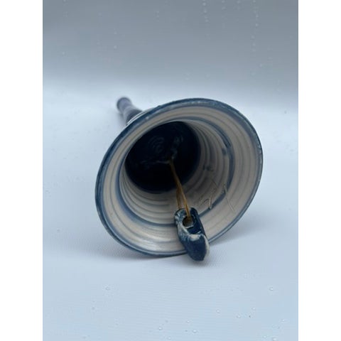Blue and White Pottery Bell For Sale - Image 6 of 6
