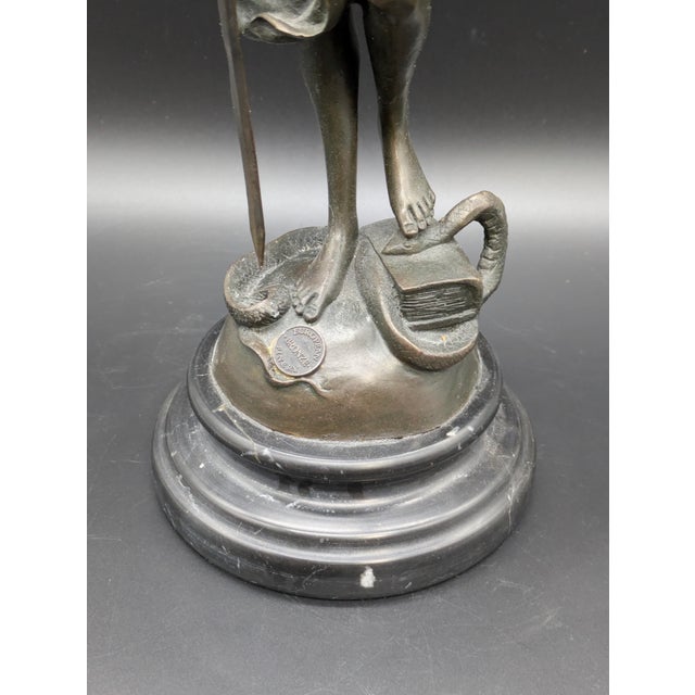 Vintage Bronze Lady Justice Statue: Themis/Justitia With Scales & Sword For Sale - Image 9 of 10