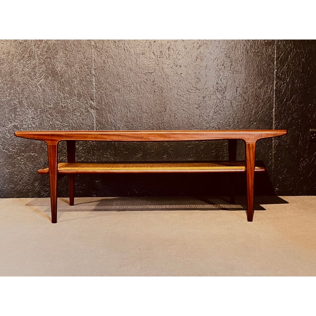 Mid-Century Coffee Table with Rattan Rack by John Herbert for A Younger For Sale - Image 14 of 14