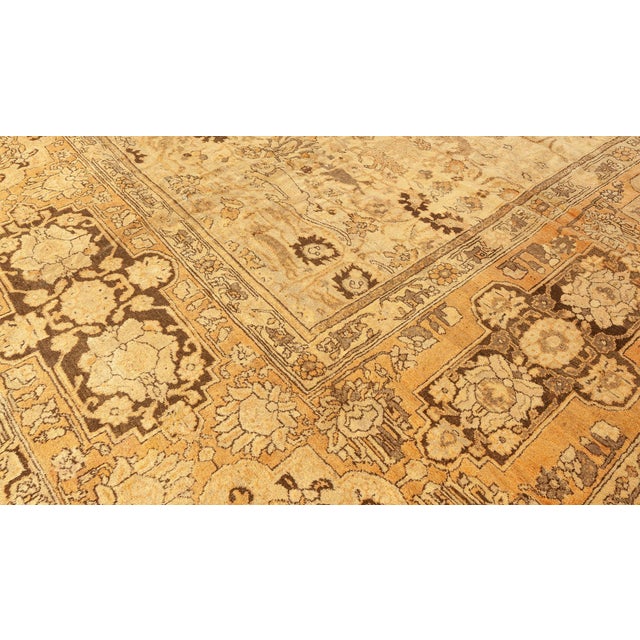 Camel Oversized Antique Indian Amritsar Rug For Sale - Image 8 of 9
