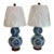 Contemporary Lauren Ralph Lauren Blue & White Double Gourd Chinoiserie Koi Porcelain Lamps – A Pair For Sale
