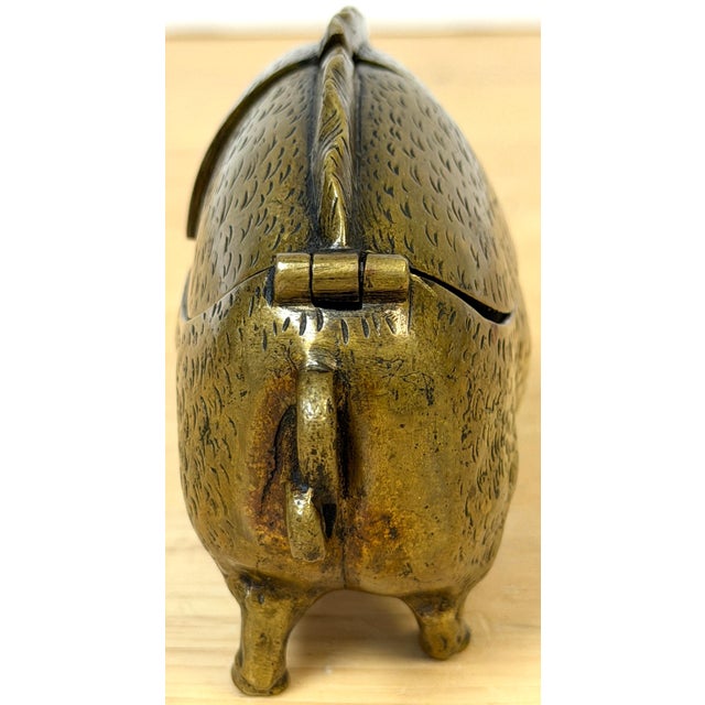 Victorian English Brass Figural Pig Inkwell with Articulated Back Lids, C. 1875 For Sale - Image 12 of 18