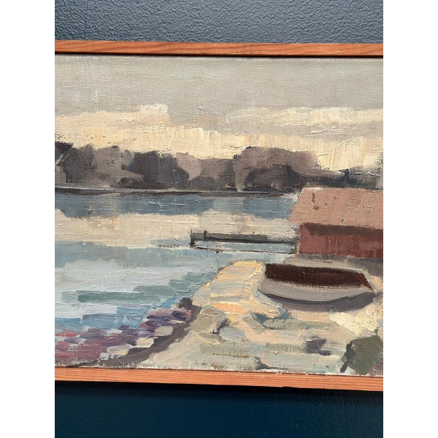 Gustaf Olsson, Seascape, 1950s, Oil Painting on Canvas, Framed For Sale - Image 12 of 18