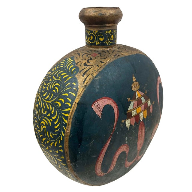 Mid 20th Century Vintage Mughal Metal Water Vessel From Rajasthan India For Sale - Image 4 of 10