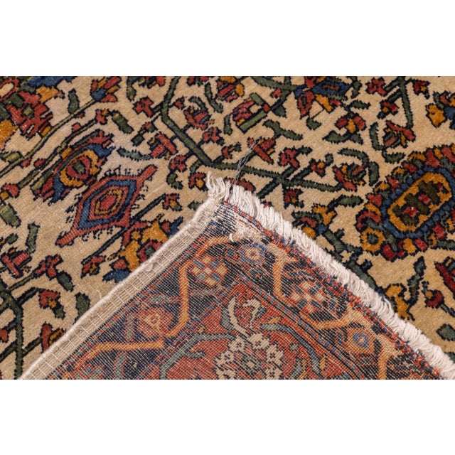 Tan Antique Persian Farahan Sarouk Rug 4'2'' X 6'6'' For Sale - Image 8 of 9