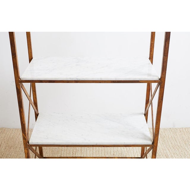 Neoclassical Style Gilt Iron and Carrara Marble Étagère Chairish