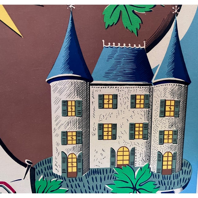 Vineyards of Bordeaux France 1954 Tourism Wine Print For Sale - Image 4 of 7