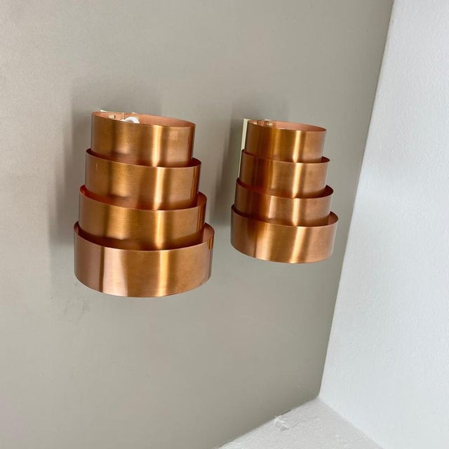 Vintage Swedish Copper Wall Lights from Hans-Agne Jakobsson Markaryd, 1960, Set of 2 For Sale - Image 4 of 18
