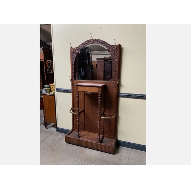 Vintage Art Deco Clothes Rack with Fold-Out Compartment, 1930 For Sale - Image 10 of 10