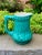 Majolica Vintage Turquoise Majolica Pitcher From Western Germany For Sale - Image 4 of 11