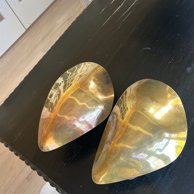Mid Century Modern Brass Wall Sconces- Pair For Sale In New York - Image 6 of 7