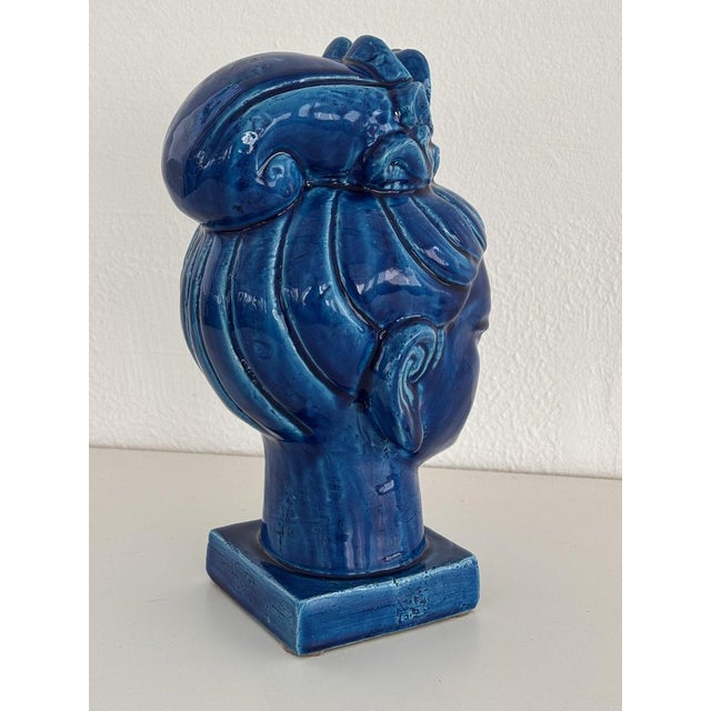 Rimini Blu Kwan Yin Buddha by Aldo Londi for Bitossi, Italy, 1970s For Sale - Image 9 of 12