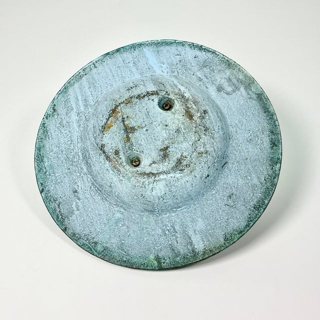 1950s Vintage English Garden Boho Chic Verdigris Green Cast Iron Sundial. For Sale - Image 12 of 12