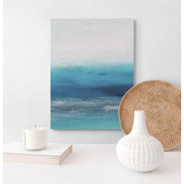COOLING WATER coastal-inspired abstract original art print. Printed on canvas with mirror-wrapped sides (1.25") Archival...