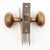 Antique Lockwood Radial Brass Passage Door Knob Set For Sale - Image 4 of 5