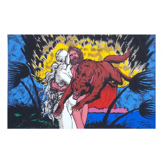 Jerry Kearns, Lost in Paradise Huge Pop Art Original Comic Book Acrylic Painting Jerry Kearns, 1986 For Sale