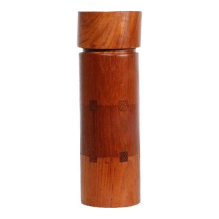 Mid Century Sowe Konst of Sweden Teak Cased Flower Vase For Sale