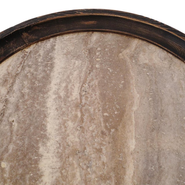 Black Alpine Marble & Elm Side Table For Sale - Image 8 of 10