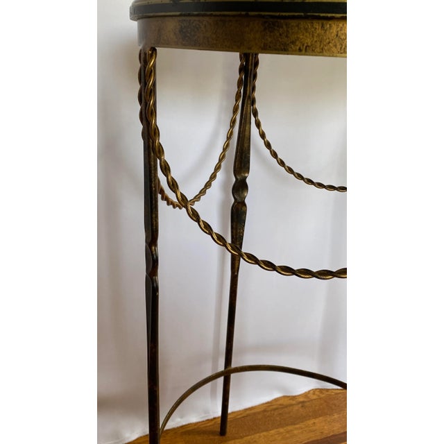 Vintage Art and Commerce Dallas Wrought Iron and Wood Top Guéridon Table For Sale In San Francisco - Image 6 of 9