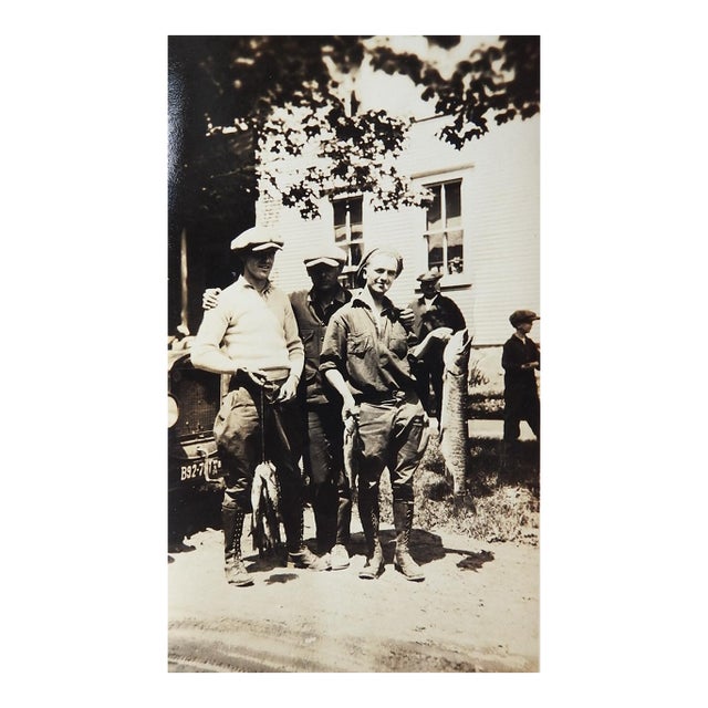 Early 20th Century Fishermen Snapshot Photograph For Sale